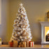 Gold Snow Flocked Fibre Optic Christmas Tree Pre Lit 8 Lighting Modes